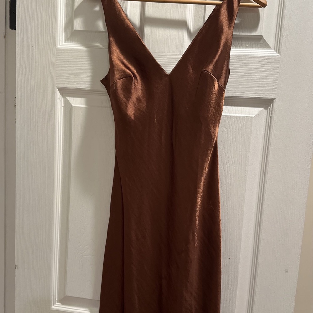ASOS brown slip dress